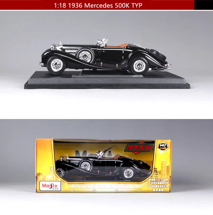 Maisto 1:18 1936 Mercedes 500K TYP сплав Ретро модель автомобиля классическая модель автомобиля украшение автомобиля коллекция подарок