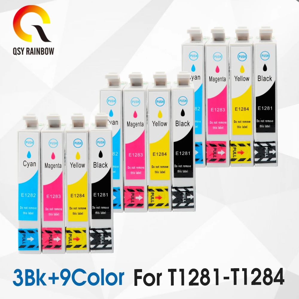 3 полных комплекта 12 шт 128XL чернильные картриджи для Epson Stylus SX125 SX130 SX425W SX235W SX420W SX435W