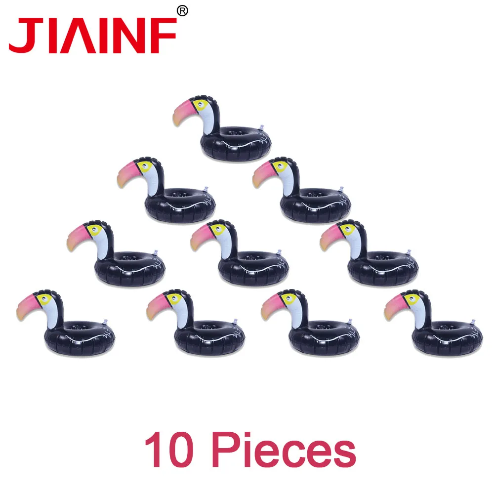 JIAINF été 2018 eau jouets noir Toucan support de verre gonflable porte-boissons piscine flotteur enfants jouet bain partie eau loisirs