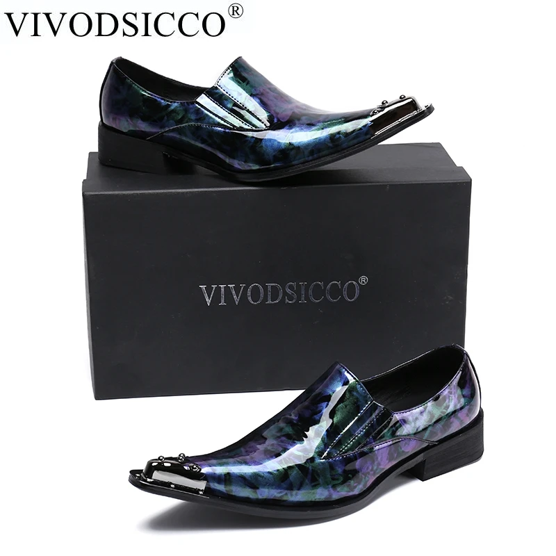 VIVODSICCO/Роскошные Классические Мужские модельные туфли из натуральной кожи; деловая Свадебная обувь для работы; Sapatos; кожаные мужские туфли-оксфорды