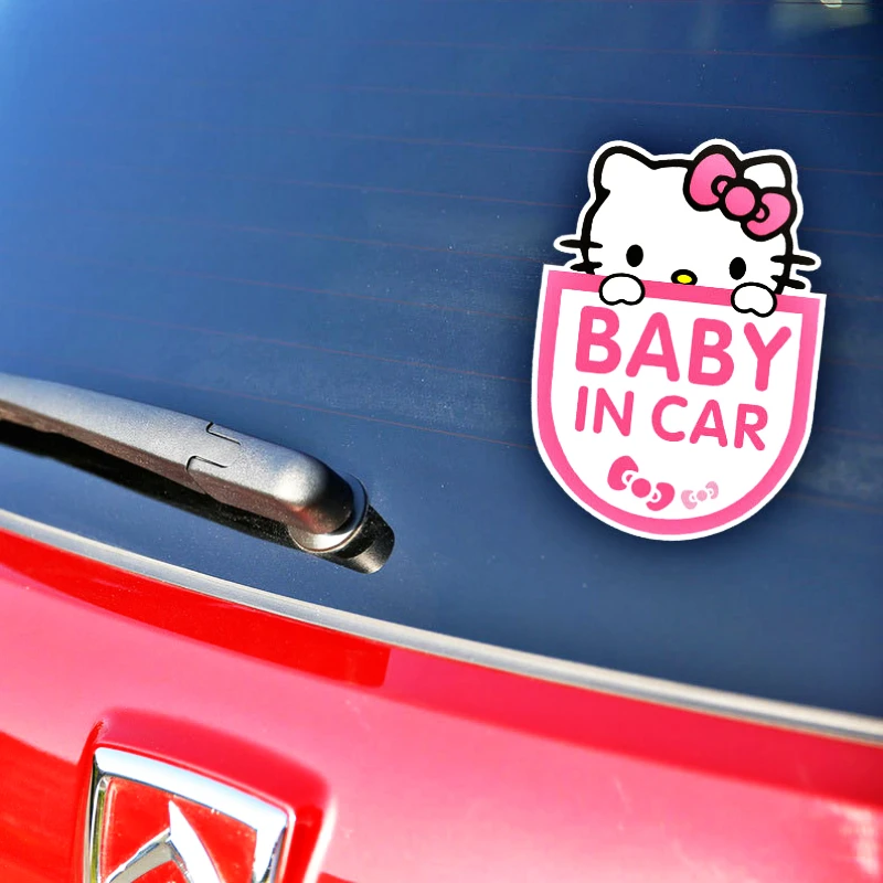 

Etie Car Decoration Baby In Car Sticker Mickey & Kitty Safety Warning Reflective Decal for Volvo Xc90 S60 S80 S40 V50 Xc70 V40