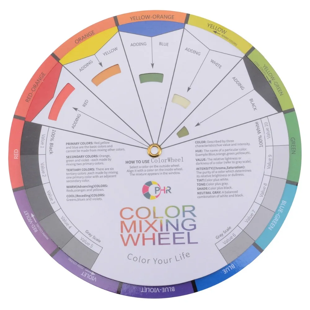 Новый портативный Цвет Открытка «колес» бумага смешивания руководство для тату макияж хобби живопись поставка Professional татуировки пигмент