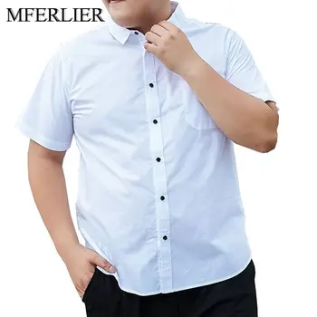 

Summer men shirt 5XL 6XL 7XL 8XL 9XL 10XL weight 160kg short sleeve business plus size shirt 2 colors
