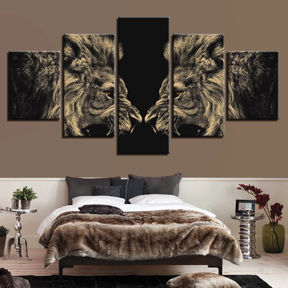 Home Decor Wall Art Canvas Pictures For Living Room 5 Pieces Roaring