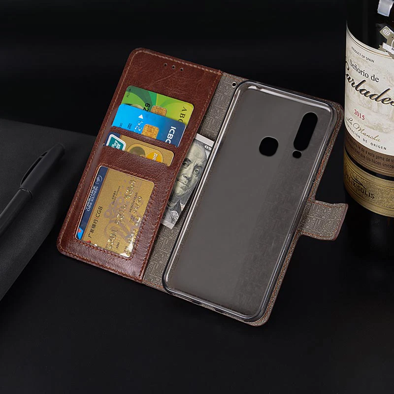 Роскошный чехол книжка из искусственной кожи для Vivo Y12 Y17 с фоторамкой и