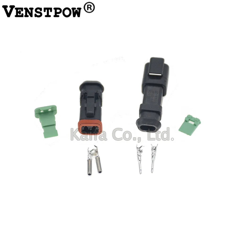 

1setsDeutsch 2P male female Waterproof Electrical Wire Connector plug Kit DT04-2P-CE09 DT06-2S-CE13 16-22 AWG,13A Long cover