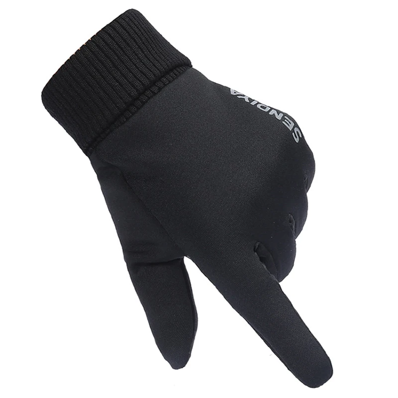 Перчатки для бега на открытом воздухе, походные перчатки с сенсорным экраном, износостойкие противоскользящие перчатки для велоспорта, спортивные перчатки, варежки для мужчин и женщин, новинка - Цвет: Black
