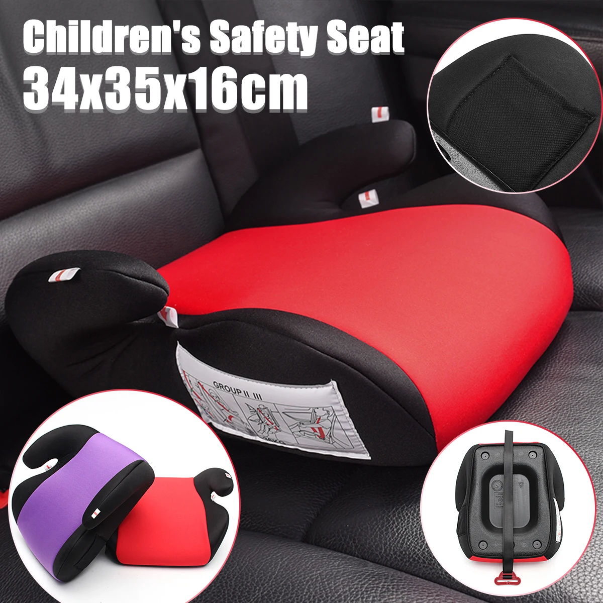 

3-12 Years Old Children Safety Car Seat Folding Child Kids Booster Portable Increase Height Cushion Baby Car Harness Seats