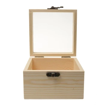 

Natural Dry Flower Gift Box DIY Wooden Rectangular Gift Box in Glass - 12 x 12 x 8 cm