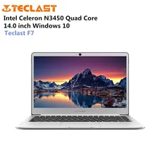 Teclast F7 Notebook 14.0 inch Windows 10 Home English Version Intel Celeron N3450 Quad Core 1.1GHz HDMI Camera Bluetooth 4.2