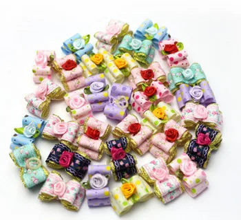 

500pcs manty Styles Pet Dog Grooming Accessories Small Dog Hair Bows Cat Hair Rubber Bands Boutique variety Colors