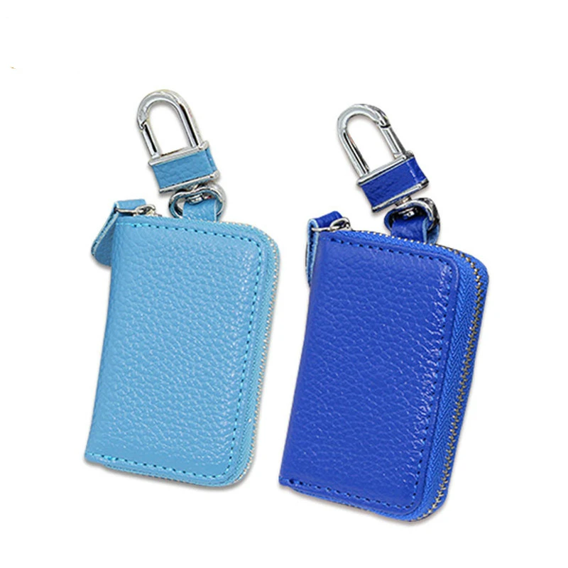 

BISI GORO Unisex Fashion Car Key Bag Leather Universal Car Key Leather Key Bag Custom Men And Women Wallet Key Holder Organizer