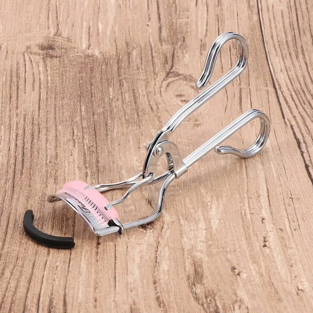 1 Pcs New Woman Meke Up Tools Stainless Steel Pink Rubber Eyelash