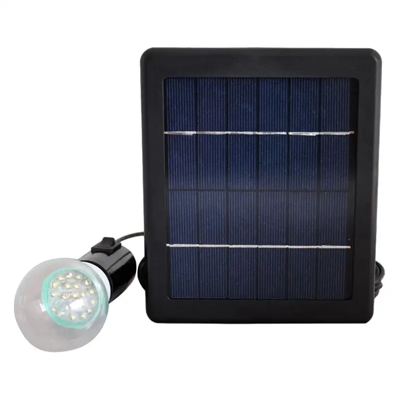

Solar Powered LED Light Bulb with Solar Panel Emergency Light Spotlight for Hiking Fishing Home Emergency Camping Reading