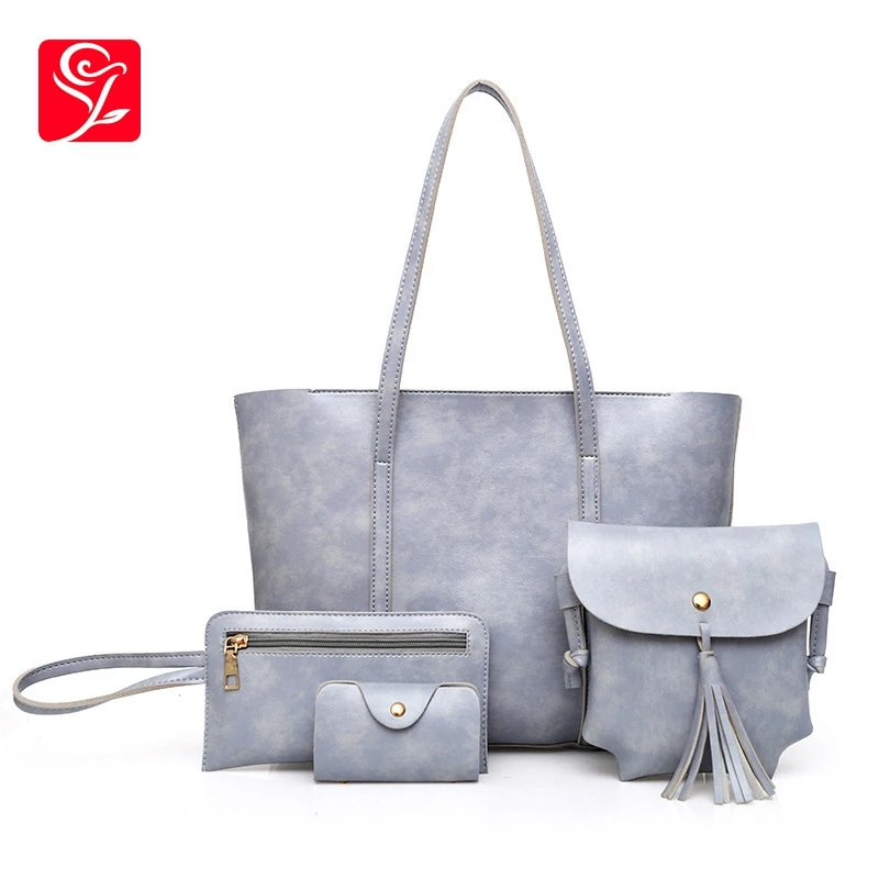

4Pcs/Set Composite Bag PU Leather Women Bags Large Capacity Women Handbags Shoulder Messenger Bag Wallet