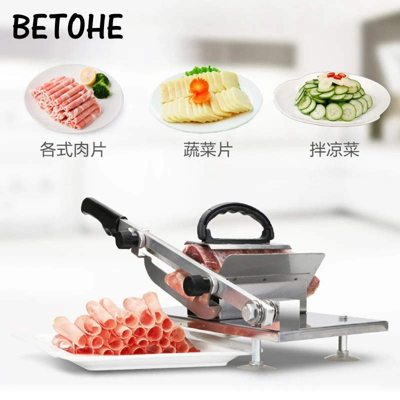 

BETOHE Commercial household manual lamb beef slicer frozen meat cutting machine Vegetable Mutton rolls hand mincer cutter