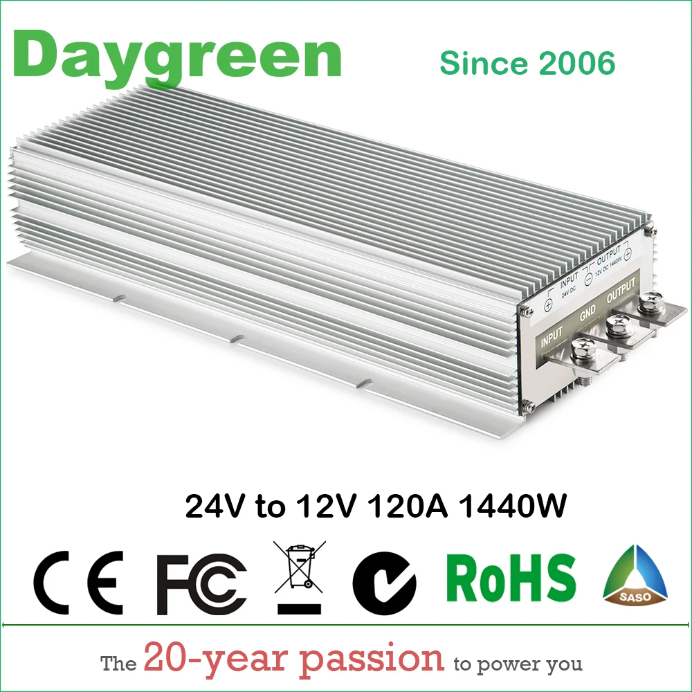 

2PCS WHOLESALE 24V to 12V 120A 1440W Step Down Buck DC DC Voltage Converter High Efficiency