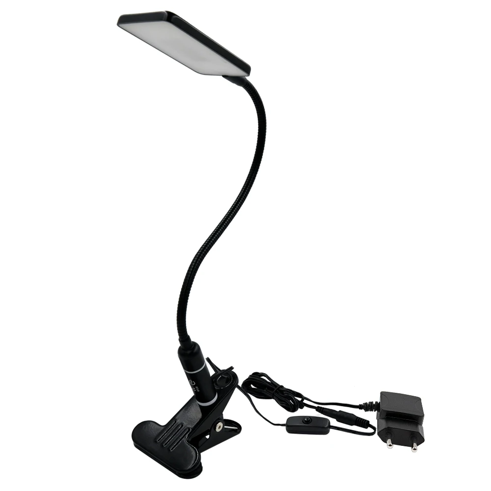Touch Dimmable Clip on LED Table Lamp LED Desk Lamp Metal Swing Arm LED Reading Light Eye Care