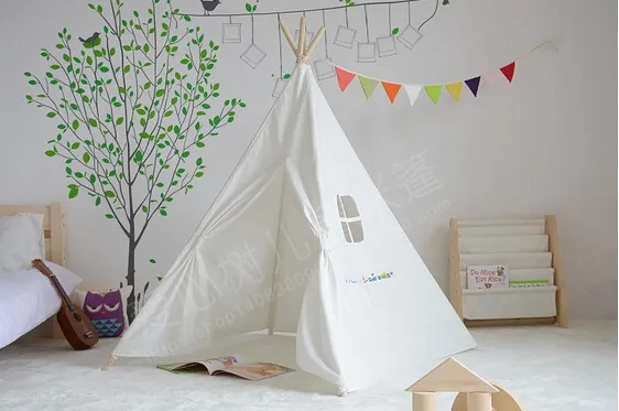 Милые картонные палатка teepee вигвама игровой домик детские тканевые кеды из коллекции домашняя игровая палатка детский игровой домик кровать, палатка крытая