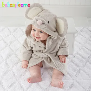 

Autumn Winter Kids Boys Fleece Pajamas Toddler Hooded Soft Flannel Cartoon Children's Bathrobes Baby Girls Robe 2-6Year BC1418