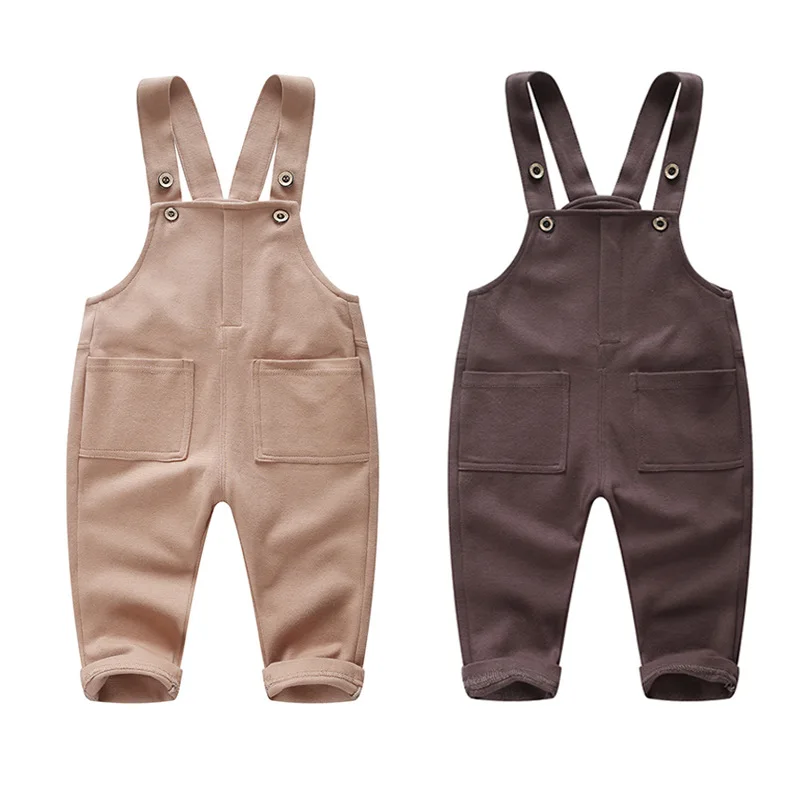 

1-4 Year Boys Girls Casual Cotton Overalls Kids Suspender Jumpsuit Baby Long Pants Children Spring Autumn Trousers Wholesale
