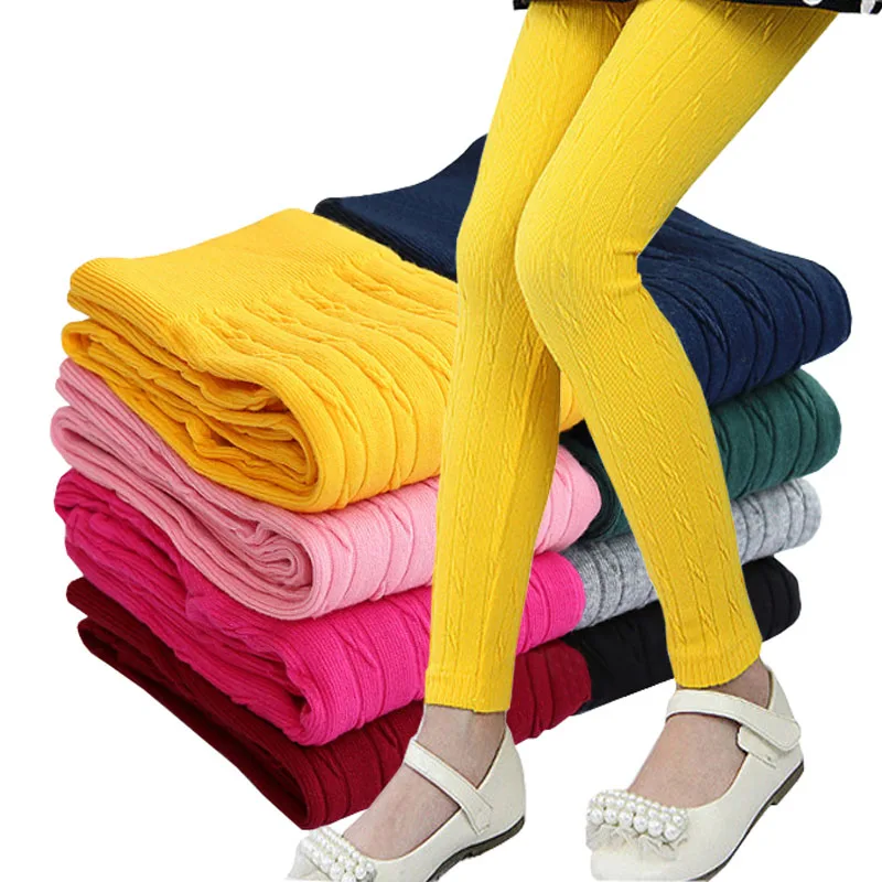 

2017 New Fashion Knitting Girls leggings Autumn Winter Outfit Girls Render pants Children Clothing Kids Leggins Warm Wear