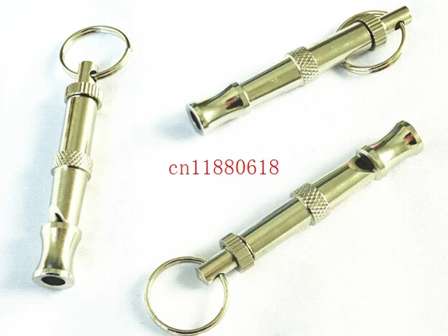 100pcs/lot ping High quality Pet Training Whistles Adjustable Ultrasonic Sound Key chain Dog Whistle
