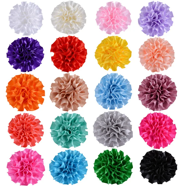 

Yundfly 10pcs Fashion 2" Ribbon Pleated Flower Handmade Rose Flowers DIY Baby Girls Headbands Hair Accessories