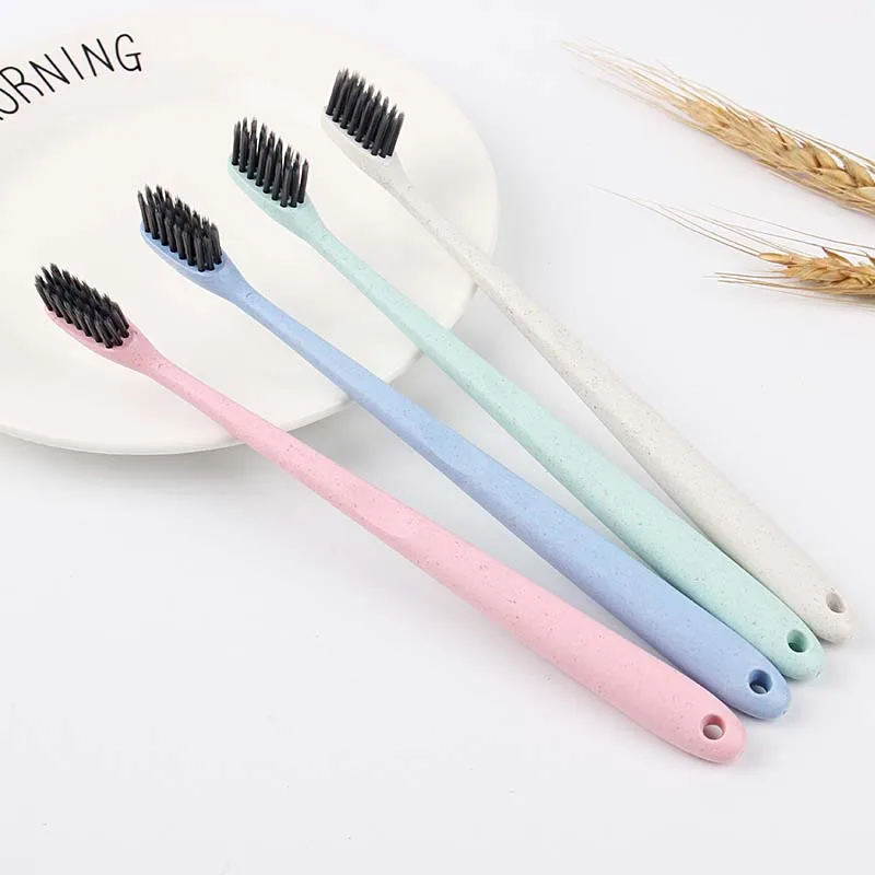 

Adults Durable Portable Environmental Wheat Straw Toothbrush Family Set Outdoor Sports Camping Hiking Traveling Equipment