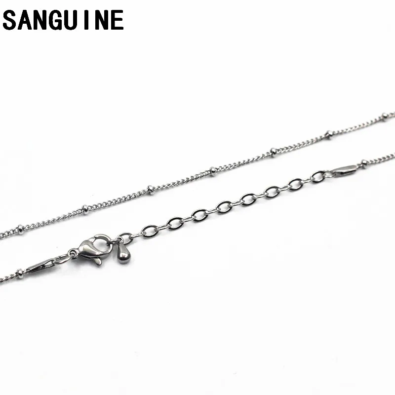 

Newest 5pcs/lot Stainless Steel Silver Bead Chains Lobster Clasp Necklace 45+5cm Chains Jewelry For Floating Locket Women