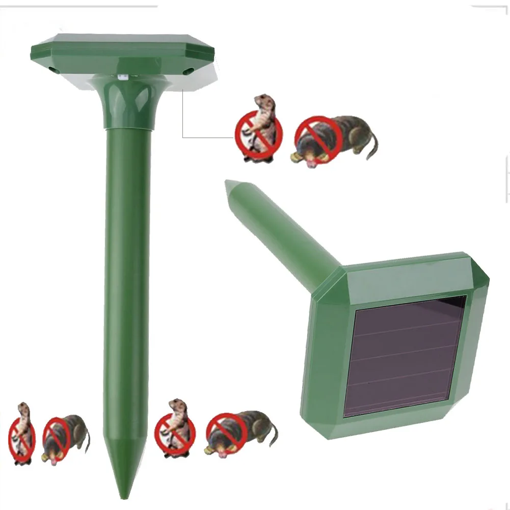

2pcs Solar Power Ultrasonic Gopher Mole Snake Mouse Repeller Animal Repeller Sonic Pulse Pet Control