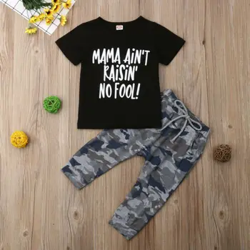

PUDCOCO Kid Baby Boy Camoflage print Clothes Tops T Shirt Pants Tracksuit Outfit