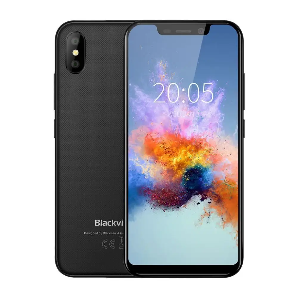 BLACKVIEW A30 телефон 5," 19:9 полноэкранный MTK6580A четырехъядерный Android 8,1 2 ГБ+ 16 Гб Dual SIM Face ID 8,0 МП Двойная камера смартфон - Цвет: Black
