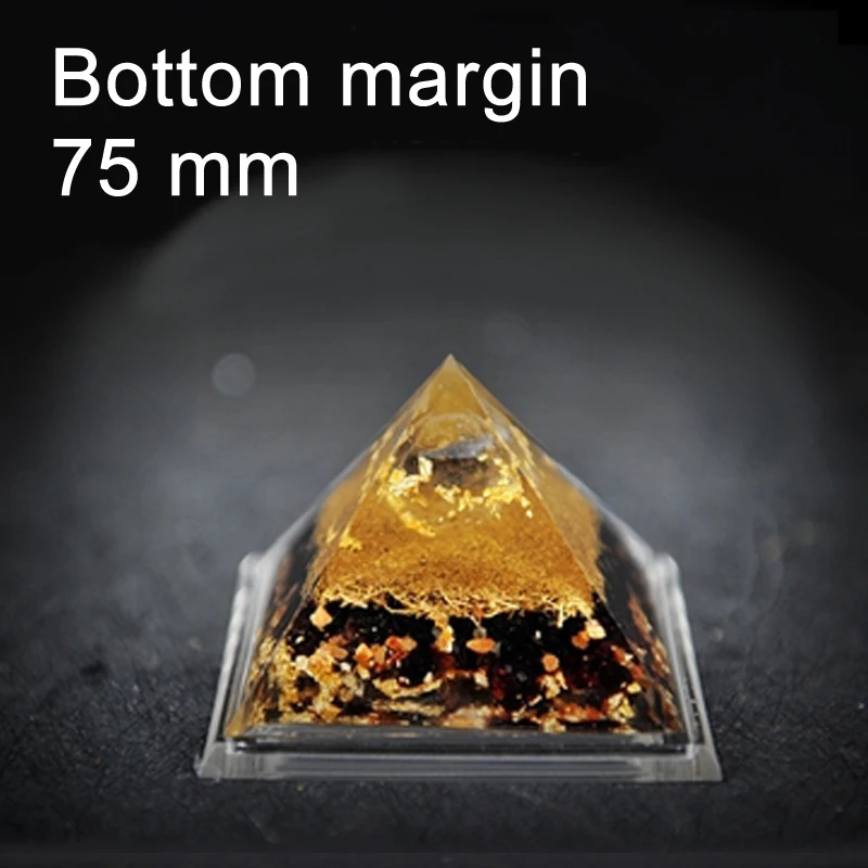 

Merciruby 75mm 3" Spiritual Science Handmade Orgone Pyramid Natural Crystal Silicone Cube Craft Orgonite Positive Energy Tower