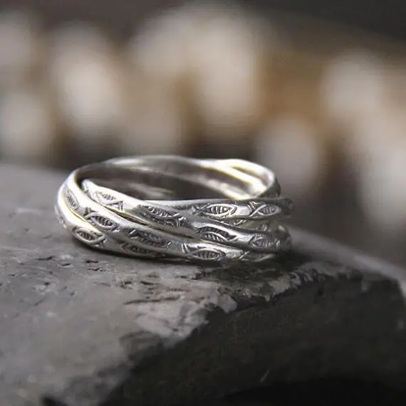 

Handcrafted 925 Silver Women Ring Thai Silver Fish Symbol Ring Good Luck Ring Lady Jewelry Gift