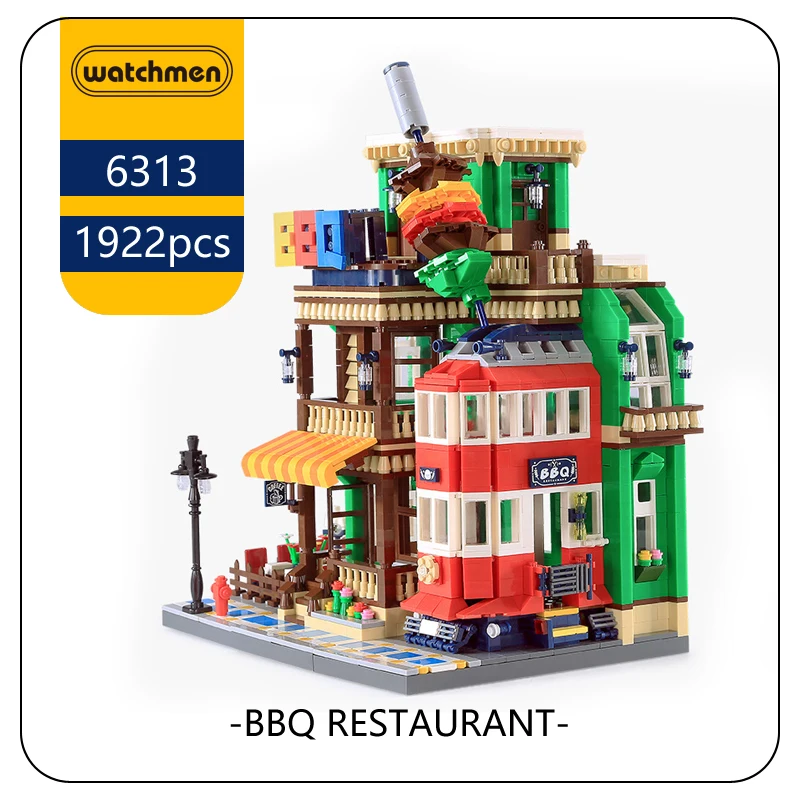 

WANGE French Country Lodge 1298pcs Bricks DIY Building Blocks Assemble Educational Toys for Kids Gifts
