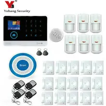 YobangSecurity Touch Keypad Wireless Wifi GSM Home Security Burglar Alarm System Wireless Strobe Siren Smoke Fire Detector