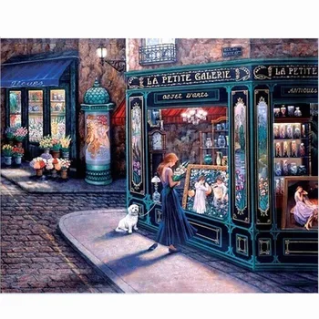 

Newest Girl In The Shop Diy Oil Painting By Numbers Kits Wall Art Picture Home Decor Acrylic Paint On Canvas For Artwork