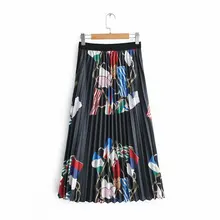 Новинка года; сезон весна-лето; женская черная длинная Плиссированная юбка с цепочкой; Европейский стиль; эластичная высокая талия; до середины икры; Макси-юбка; Faldas