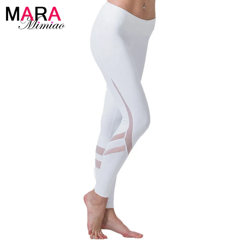 

Mesh Stitching Push Up Leggings European And American Style Women Workout Fitness Gym Running Leggings Elastic Quick Dry Pants
