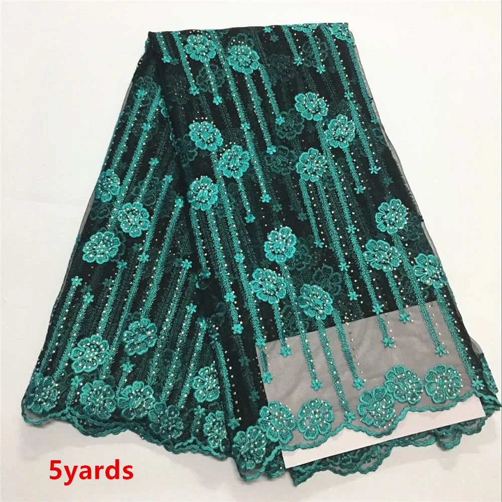 

2018 Latest African stones Lace Fabric wholesale African tulle lace Fabrics Embroidered french net fabrics mlzjse202