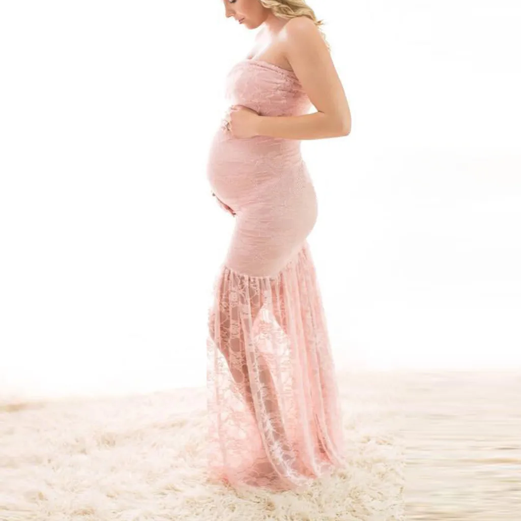 TYELOTUNY Материнство платья для фотосессии Pregnants элегантный сексуальный фотографии реквизит с открытыми плечами кружева длинное платье ZJ03
