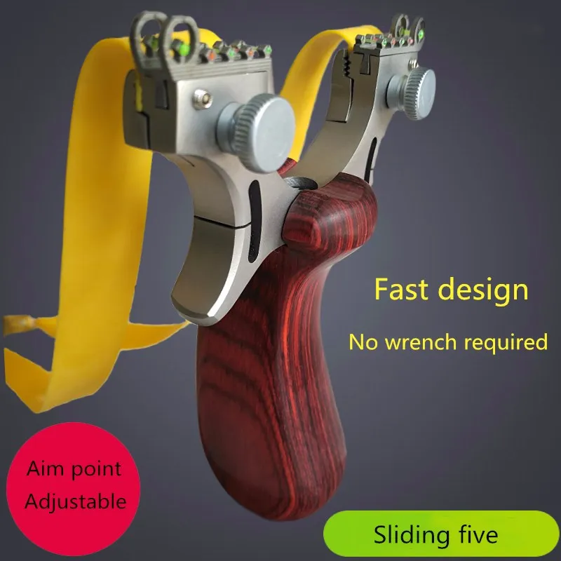 

Outdoor sports slingshot spring fast stainless steel precision long-range catapult free tied flat fiber fiber five pairs of sigh