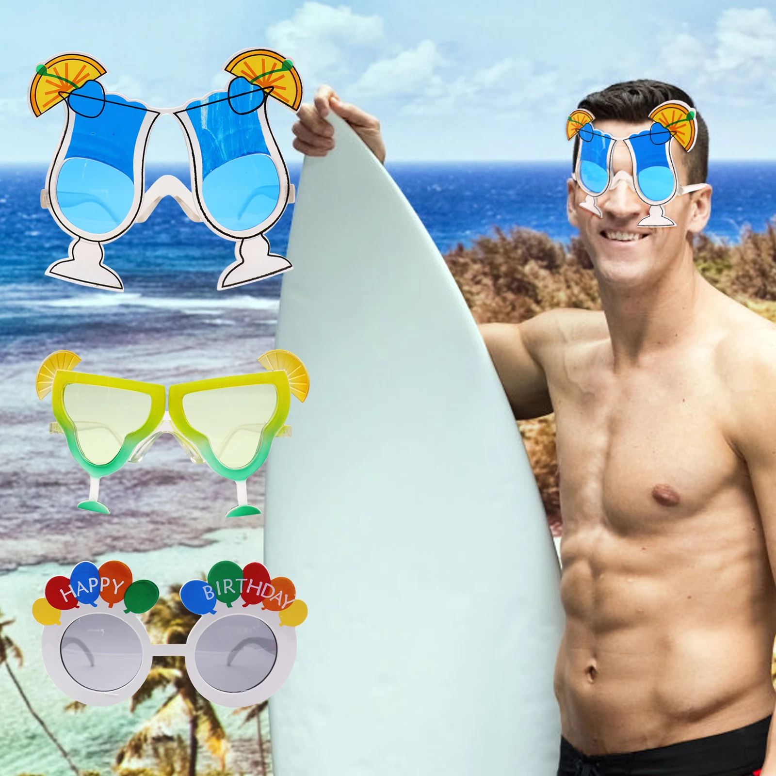 Beach Party Novelty Fruit Pineapple Sunglasses Flamingo Glasses Novelty