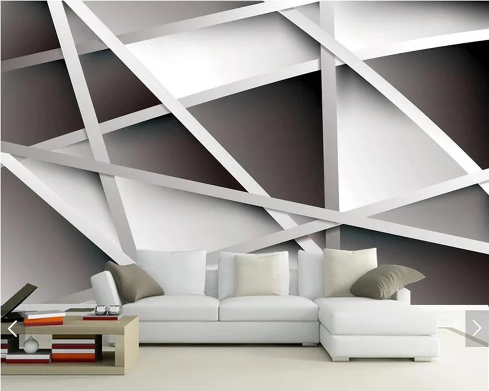 

Custom 3D wallpaper, geometric line murals for living room bedroom sofa background wall waterproof wallpaper