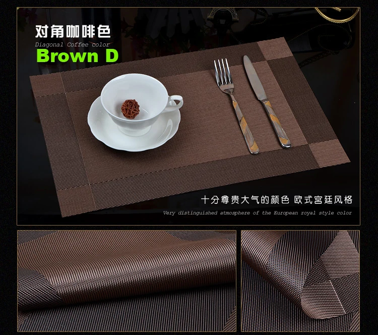 

WALFOS 2 pieces Placemat fashion pvc dining table mat disc pads bowl pad coasters waterproof table cloth pad slip-resistant pad