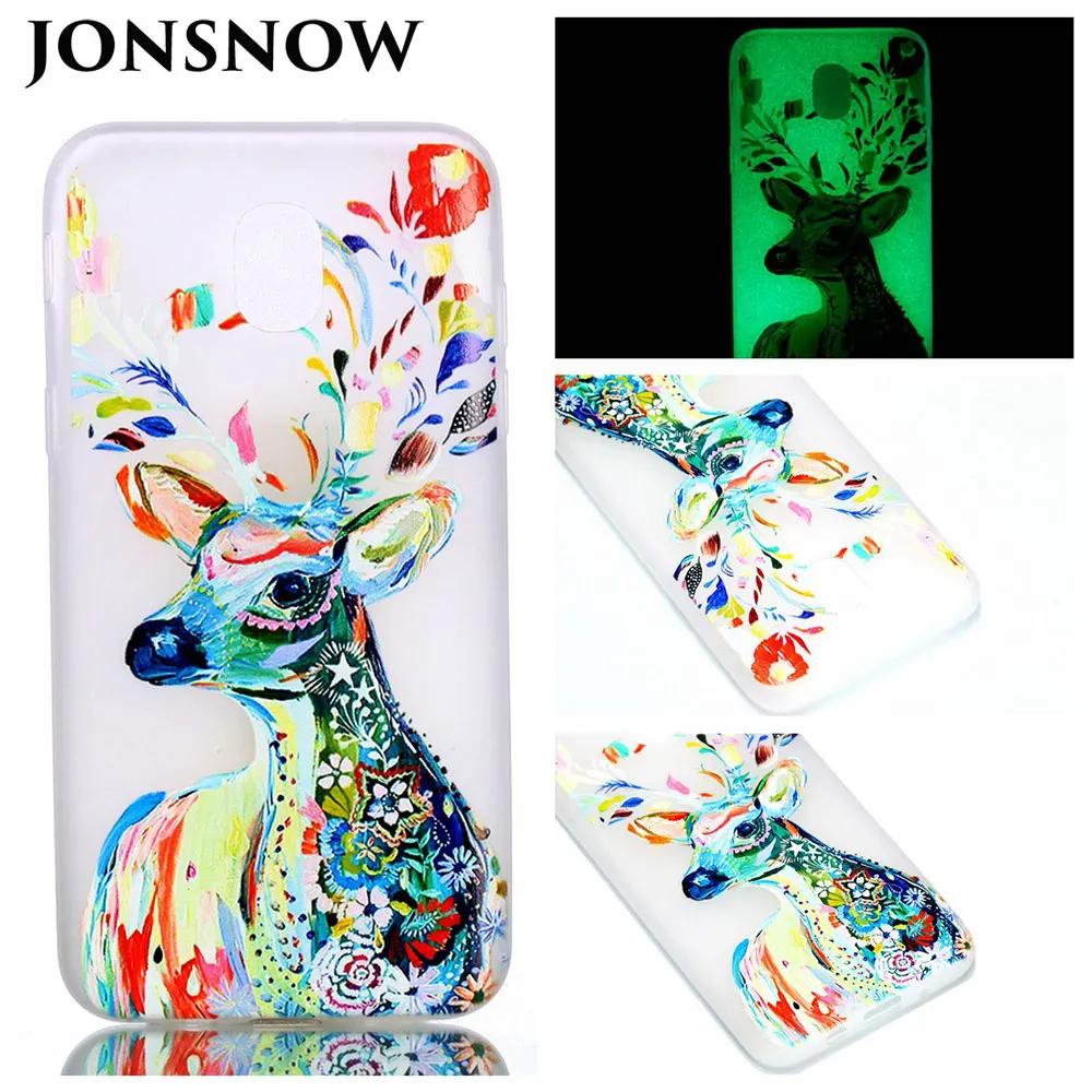 JONSNOW Защитный чехол для Samsung Galaxy J3 J4 J5 J6 J7 A3 A5 A6 A7 A8 2017/2018 светящийся Мягкий