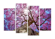 New Modular Pictures Cherry blossoms modular paintings Wall Art Printed On Canvas Wall Pictures For Living Room 4 pcs/set with w