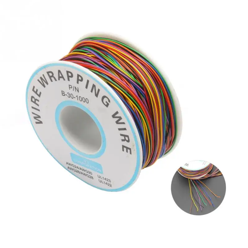 

820Feet 30 AWG Wrapping Wire 3 Color Single Strand Copper Cable PVC Insulation Electrical Wire for Laptop Motherboard PCB Solder