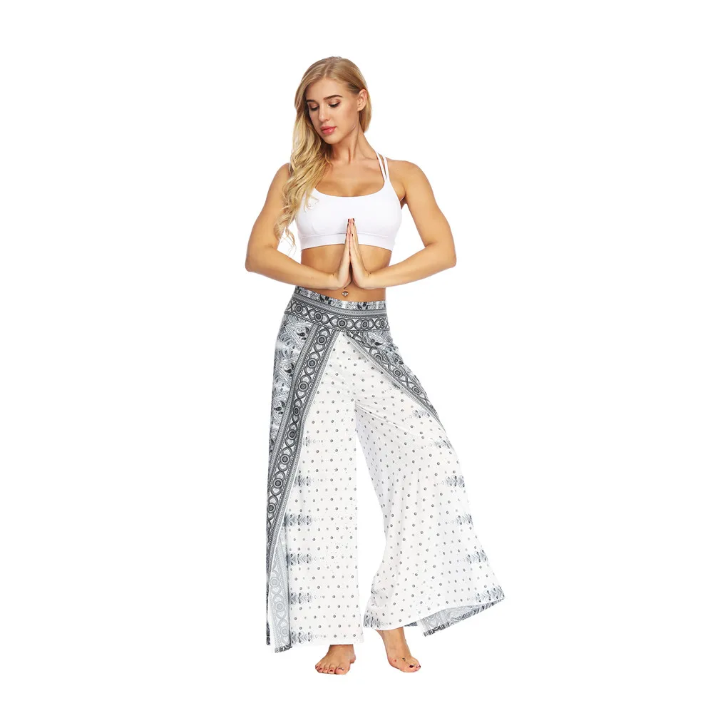 Women Casual Summer Loose Yoga Trousers Baggy Boho Aladdin Jumpsuit Harem Pants women leggings sport fitness